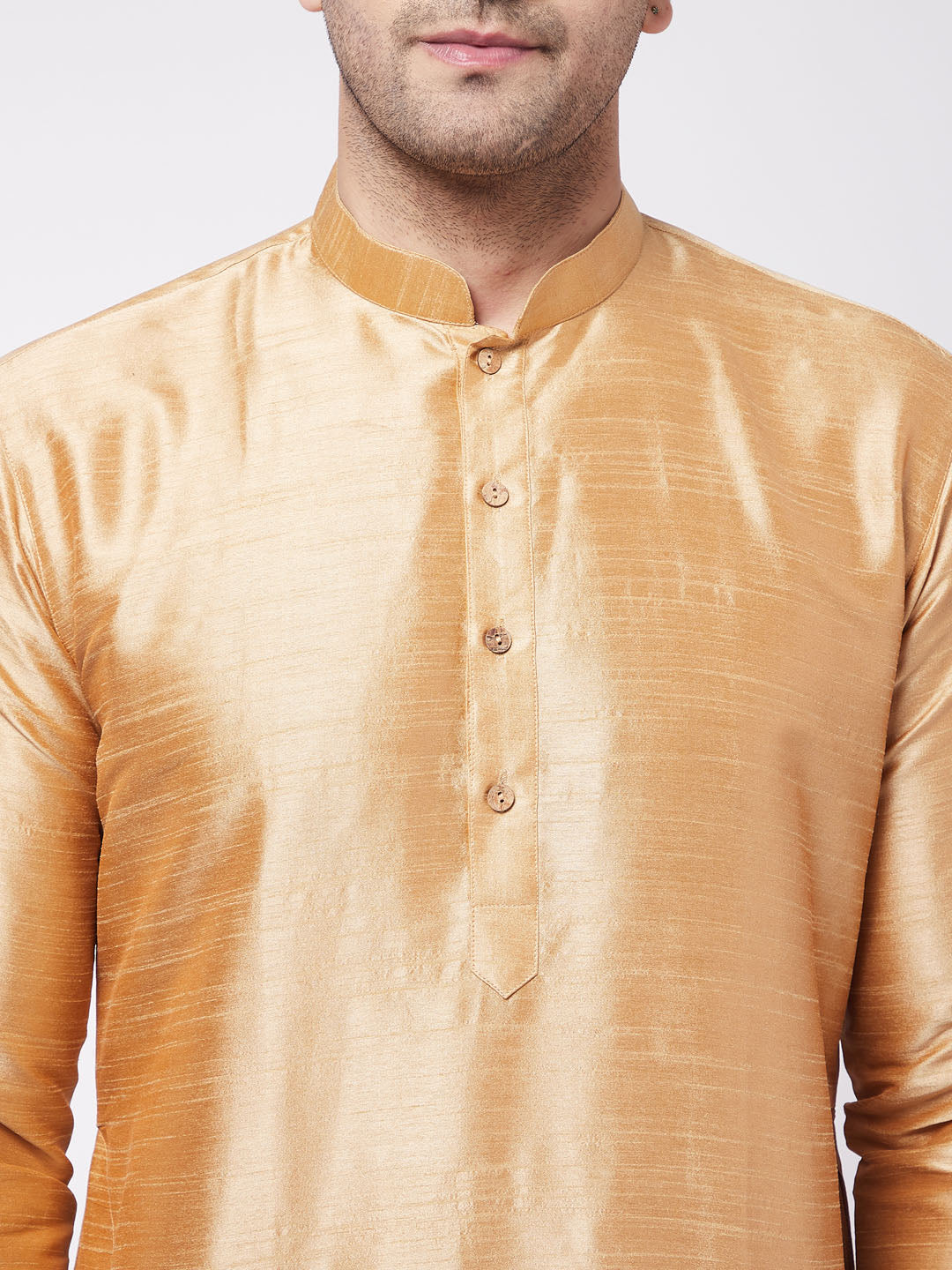 VM by Vastramay Men's Rose Gold Silk Blend Kurta And Dhoti Set - Distacart