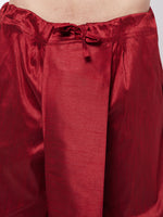 Thumbnail for Vastramay Men's Rose Gold Silk Blend Kurta and Dhoti Set - Distacart