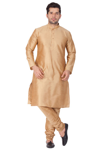 VM by Vastramay Men's Gold Silk Blend Kurta Pyjama Set - Distacart