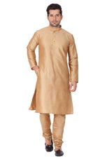 Thumbnail for VM by Vastramay Men's Gold Silk Blend Kurta Pyjama Set - Distacart