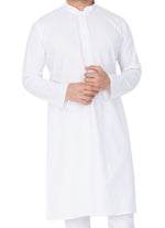 Thumbnail for Vastramay Men's White Cotton Blend Kurta - Distacart