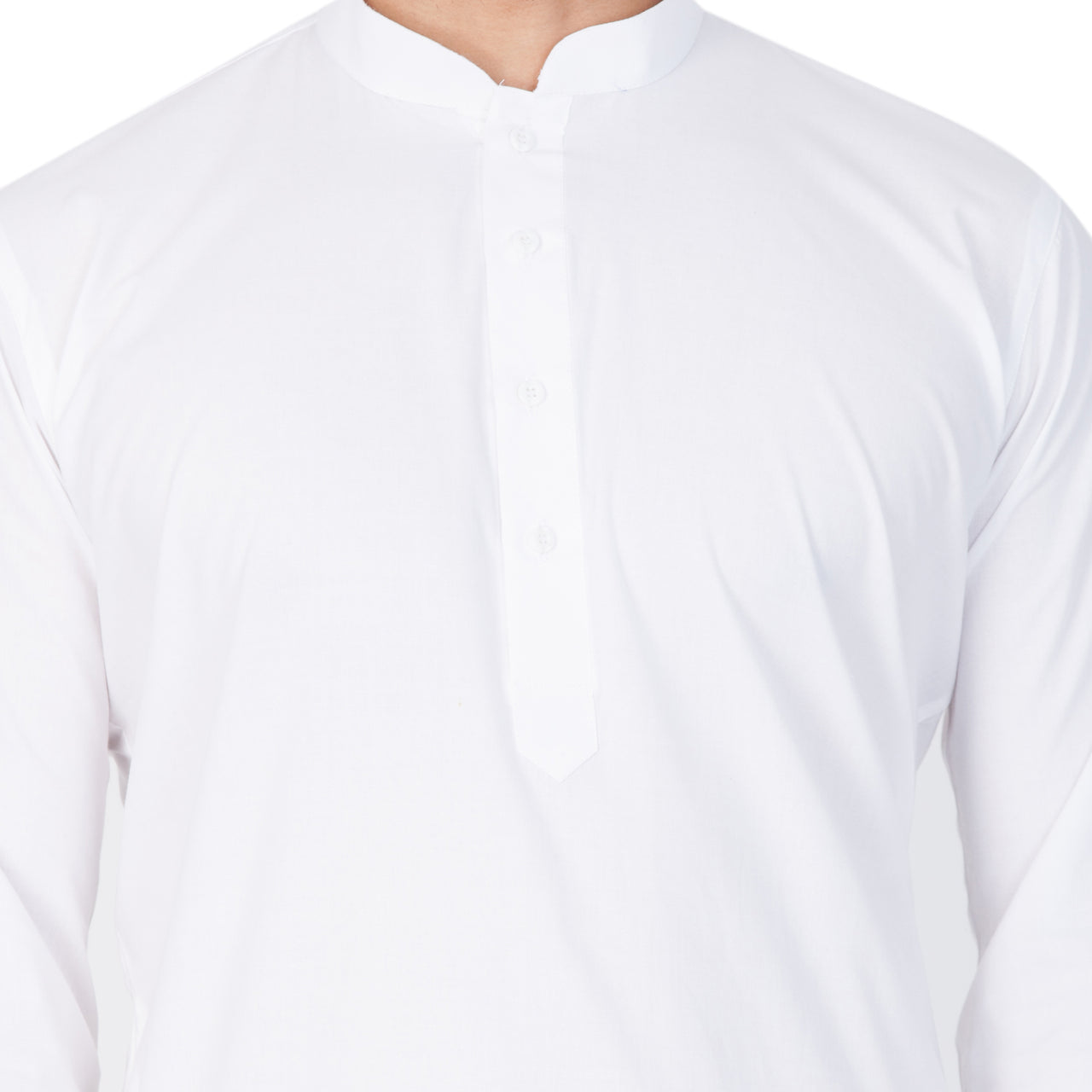 Vastramay Men's White Cotton Blend Kurta Pyjama Set - Distacart