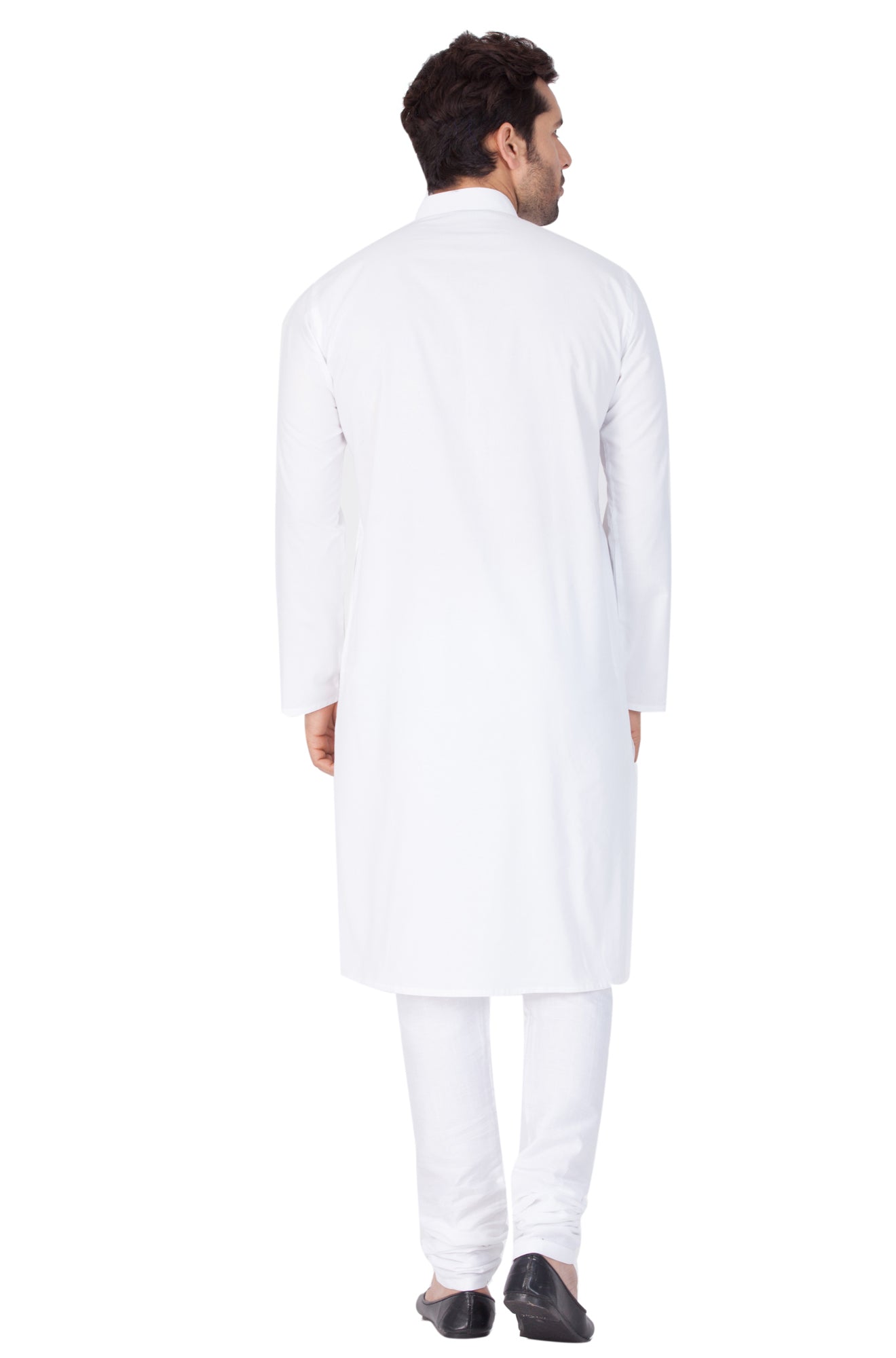 Vastramay Men's White Cotton Blend Kurta, Pyjama & Dupatta Set - Distacart