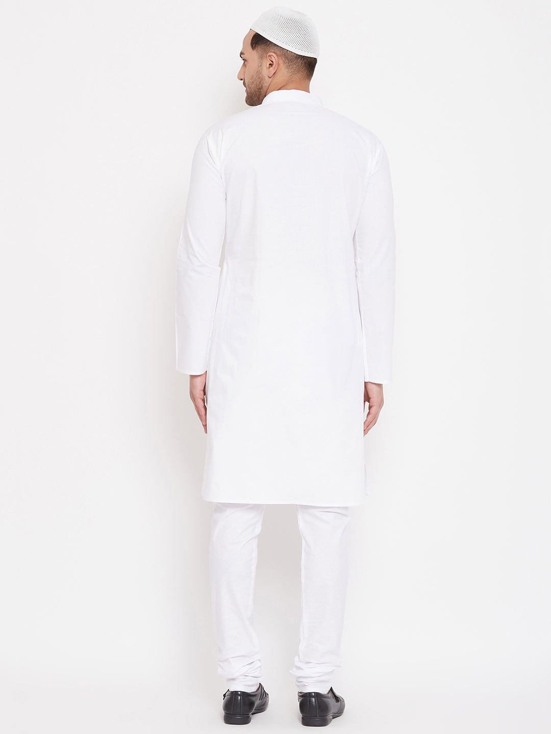 Vastramay Men's White Cotton Kurta Pyjama Set - Distacart