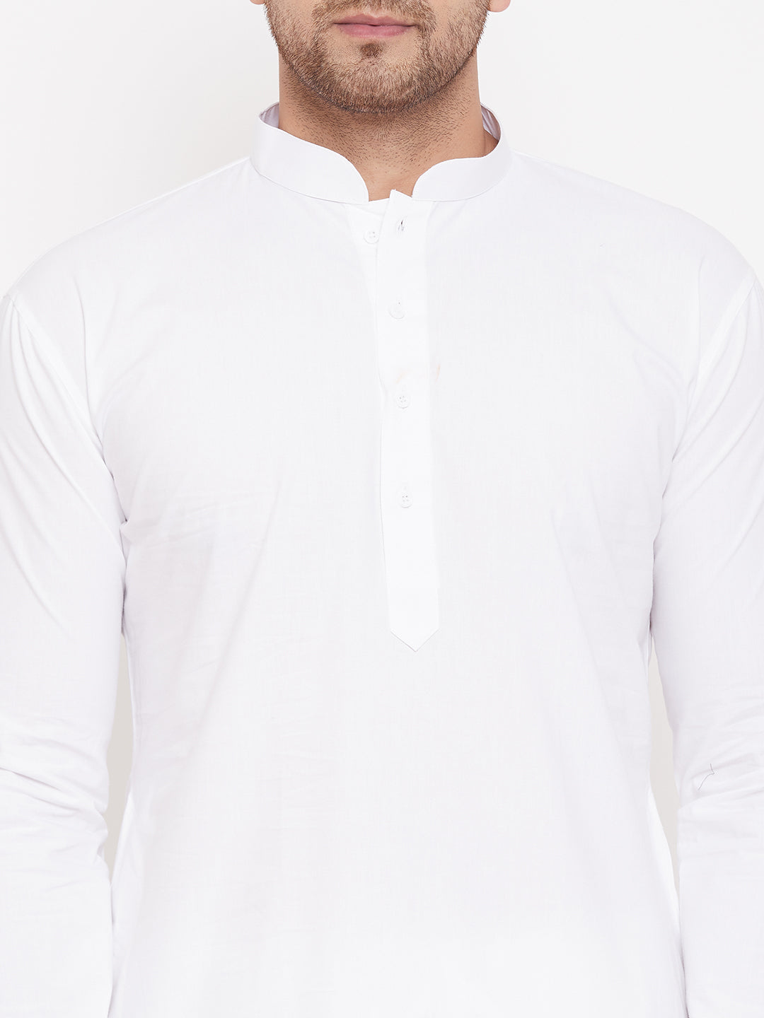 Vastramay Men's White Cotton Kurta Pyjama Set - Distacart