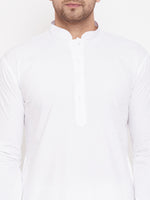 Thumbnail for Vastramay Men's White Cotton Kurta Pyjama Set - Distacart