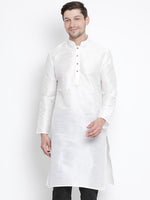 Thumbnail for Vastramay Men's White Silk Blend Kurta - Distacart