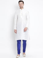 Thumbnail for Vastramay Men's White Silk Blend Kurta Pyjama Set - Distacart