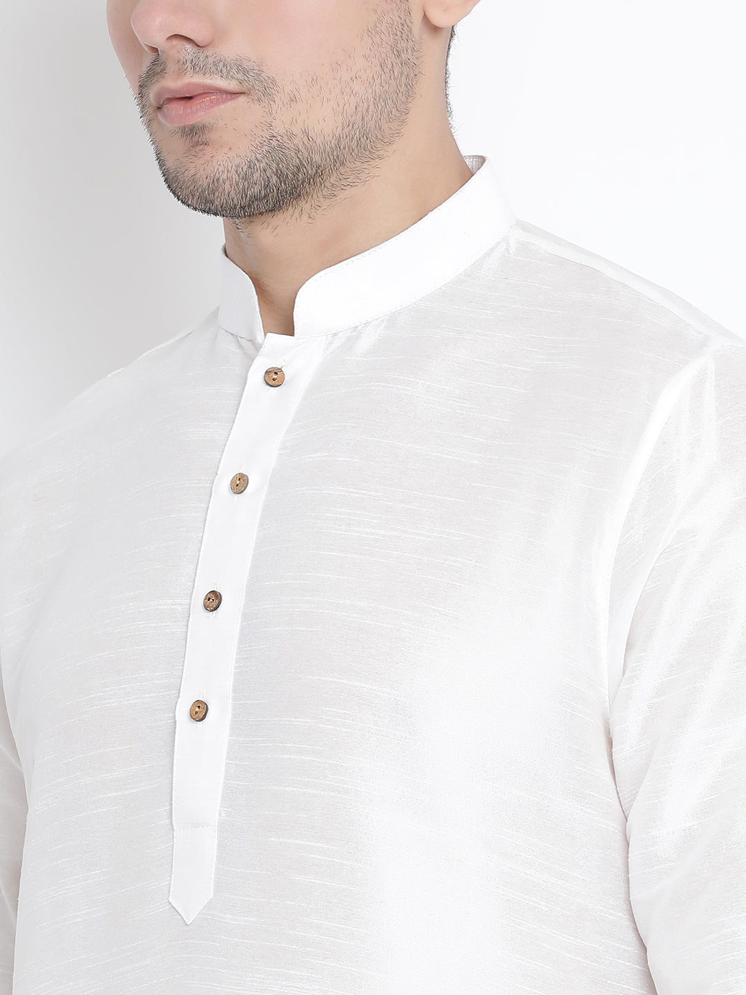 VM by Vastramay Men's White Silk Blend Kurta Pyjama Set - Distacart
