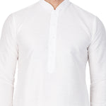Thumbnail for VM by Vastramay Men's White Silk Blend Kurta Pyjama Set - Distacart
