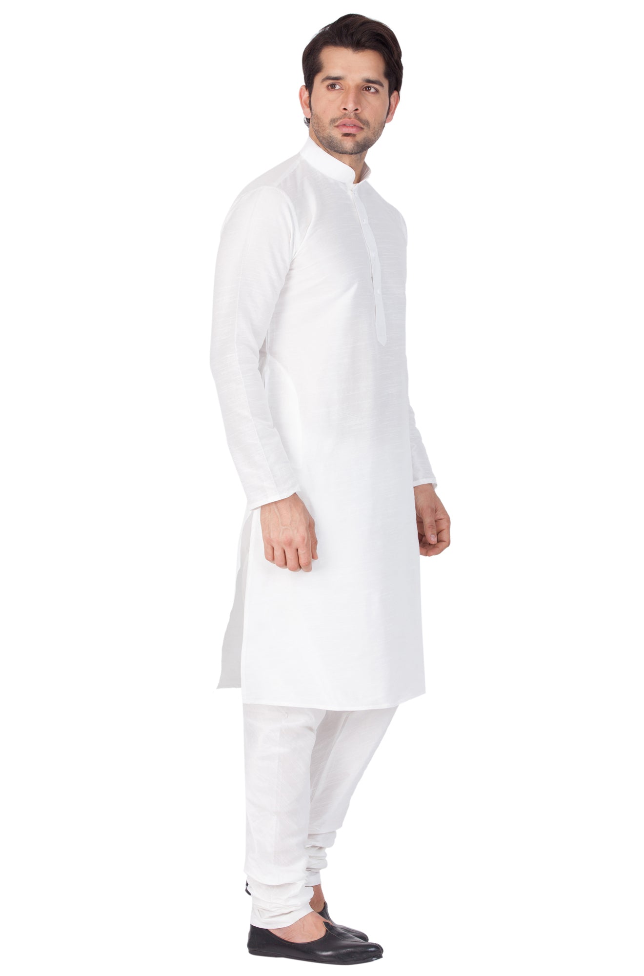 VM by Vastramay Men's White Silk Blend Kurta Pyjama Set - Distacart