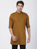 Thumbnail for Vastramay Men's Brown Cotton Blend Kurta - Distacart