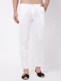 Thumbnail for Vastramay Men's White Cotton Pant Style Pyjama - Distacart
