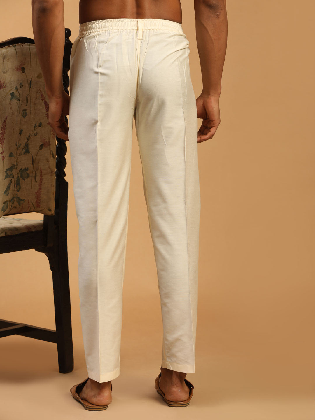 Vastramay Men's Cream Viscose Pant Style Pyjama - Distacart