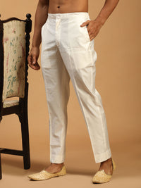 Thumbnail for Vastramay Men's White Viscose Pant Style Pyjama - Distacart
