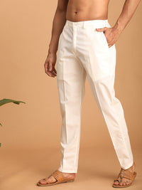 Thumbnail for Vastramay Men's Cream Cotton Pant Style Pyjama - Distacart