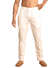 Thumbnail for Vastramay Men's Cream Cotton Pant Style Pyjama - Distacart