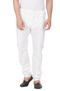 Thumbnail for VM by Vastramay Men's White Silk Blend Pyjama - Distacart