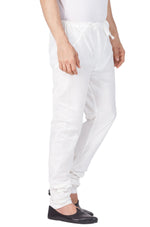 Thumbnail for VM by Vastramay Men's White Silk Blend Pyjama - Distacart