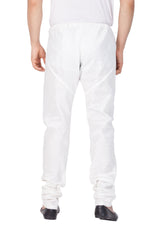 Thumbnail for VM by Vastramay Men's White Silk Blend Pyjama - Distacart