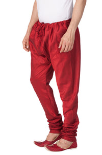 Thumbnail for VM by Vastramay Men's Maroon Silk Blend Pyjama - Distacart