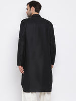 Thumbnail for VM by Vastramay Men's Black Cotton Blend Pathani Kurta - Distacart