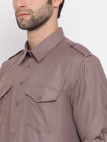 Thumbnail for Vastramay Men's Grey Cotton Blend Pathani Kurta - Distacart