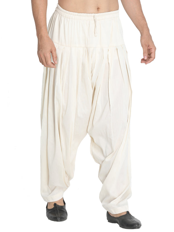Vastramay Men's Cream Cotton Blend Pyjama - Distacart