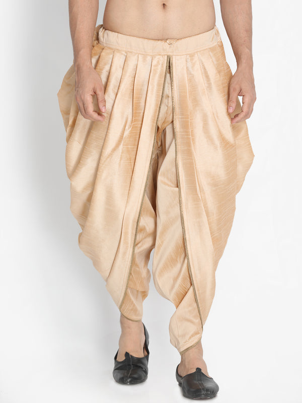 Vastramay Men's Rose Gold Silk Blend Dhoti - Distacart