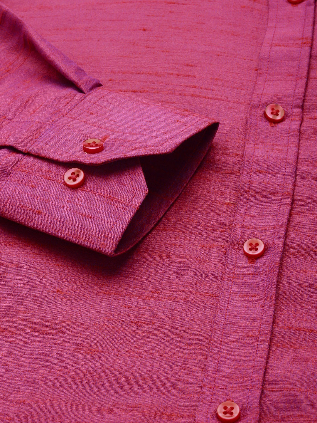 Vastramay Men's Purple Raw Silk Ethnic Shirt - Distacart