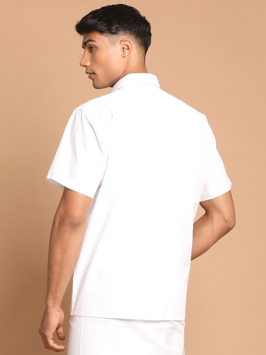 Vastramay Men's White Cotton Ethnic Shirt - Distacart