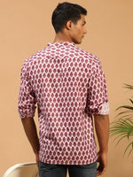Thumbnail for Vastramay Men's Pink Muslin Ethnic Shirt - Distacart