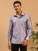 Thumbnail for Vastramay Men's Purple Viscose Ethnic Shirt - Distacart