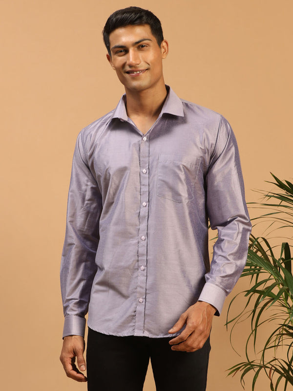 Vastramay Men's Purple Viscose Ethnic Shirt - Distacart