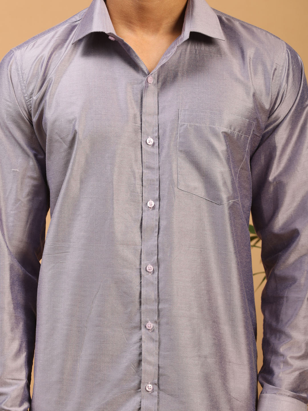 Vastramay Men's Purple Viscose Ethnic Shirt - Distacart