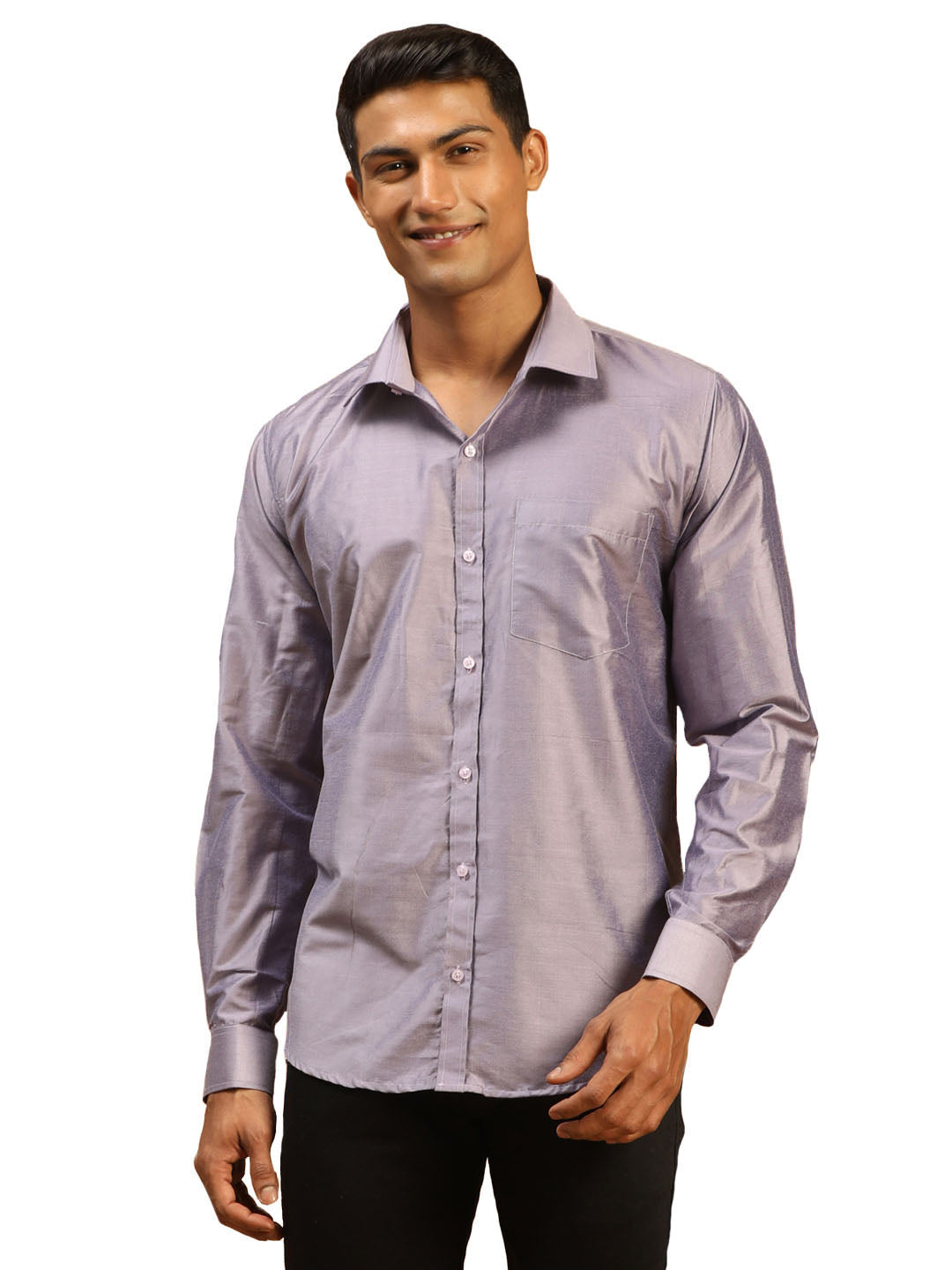 Vastramay Men's Purple Viscose Ethnic Shirt - Distacart