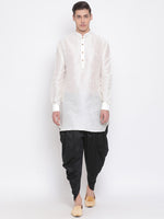 Thumbnail for VM by Vastramay Men's Cream Silk Blend Kurta And Dhoti Set - Distacart
