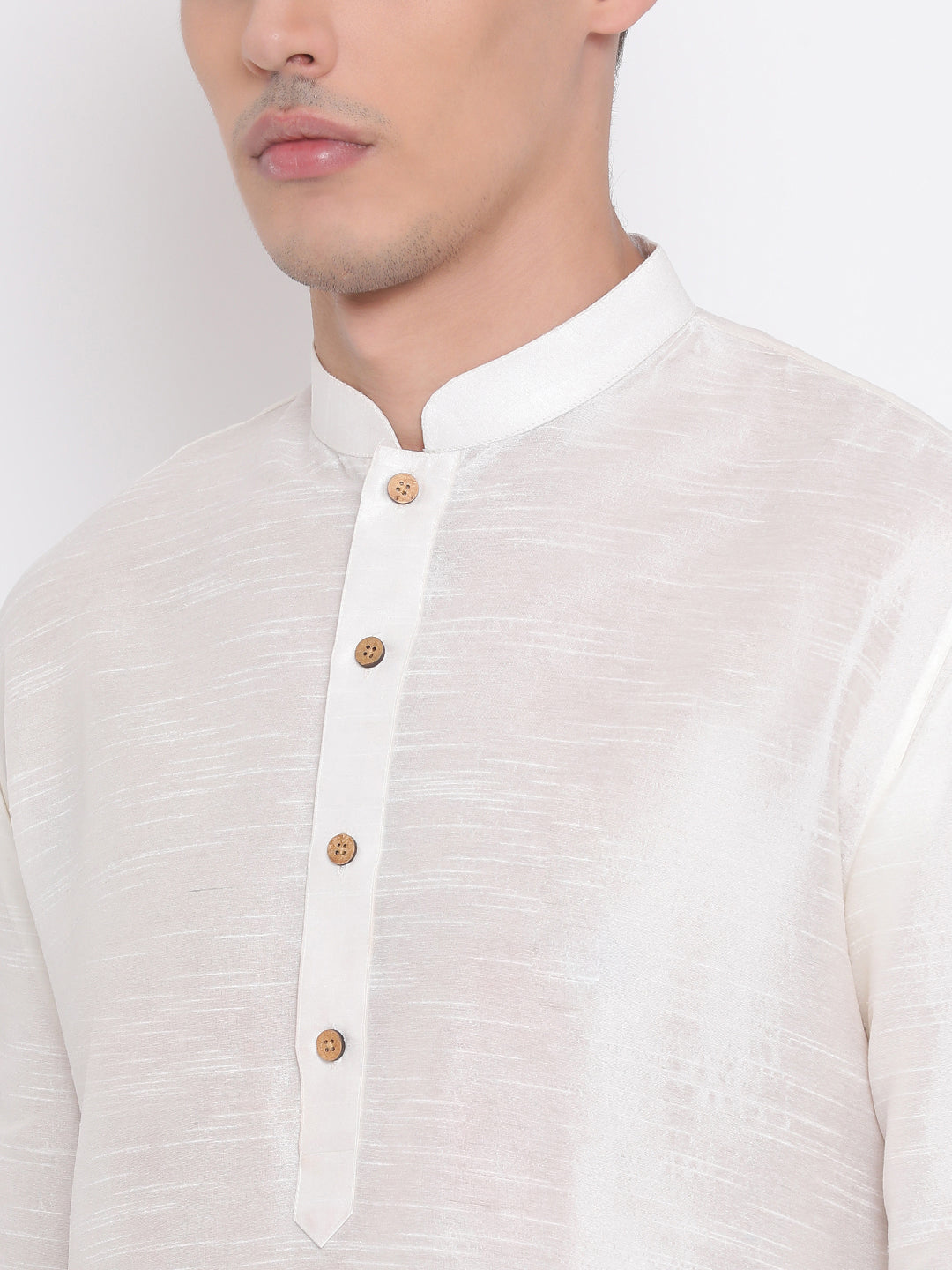 VM by Vastramay Men's Cream Silk Blend Kurta And Dhoti Set - Distacart