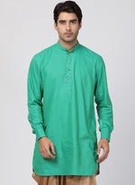 Thumbnail for Vastramay Men's Green Cotton Blend Kurta - Distacart