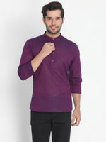 Thumbnail for Vastramay Men's Purple Pure cotton Kurta - Distacart