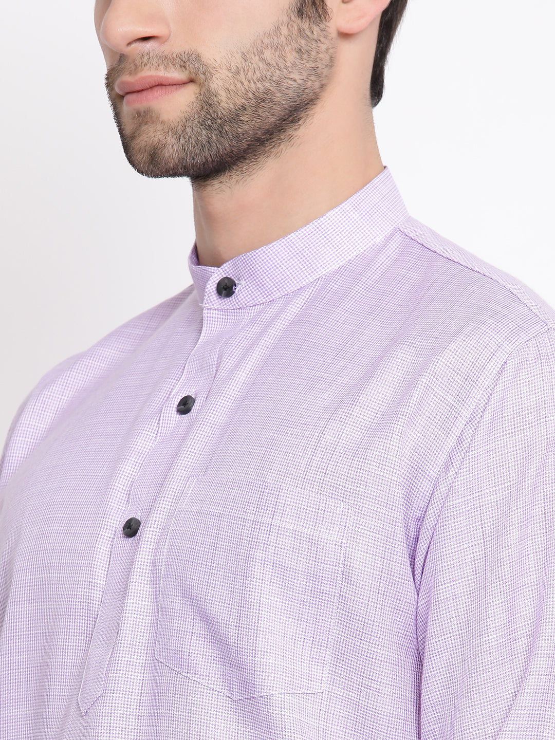 Vastramay Men's Purple Cotton Blend Short Kurta - Distacart