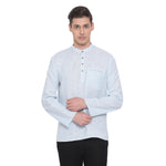 Thumbnail for Vastramay Men's Blue Cotton Blend Short Kurta - Distacart