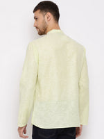 Thumbnail for Vastramay Men's Green Cotton Blend Short Kurta - Distacart