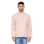 Thumbnail for Vastramay Men's Peach Cotton Blend Short Kurta - Distacart
