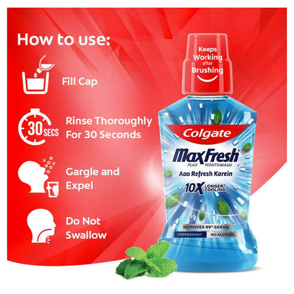 Colgate Plax Pepper Mint Mouthwash Aao Refresh Karein - Distacart