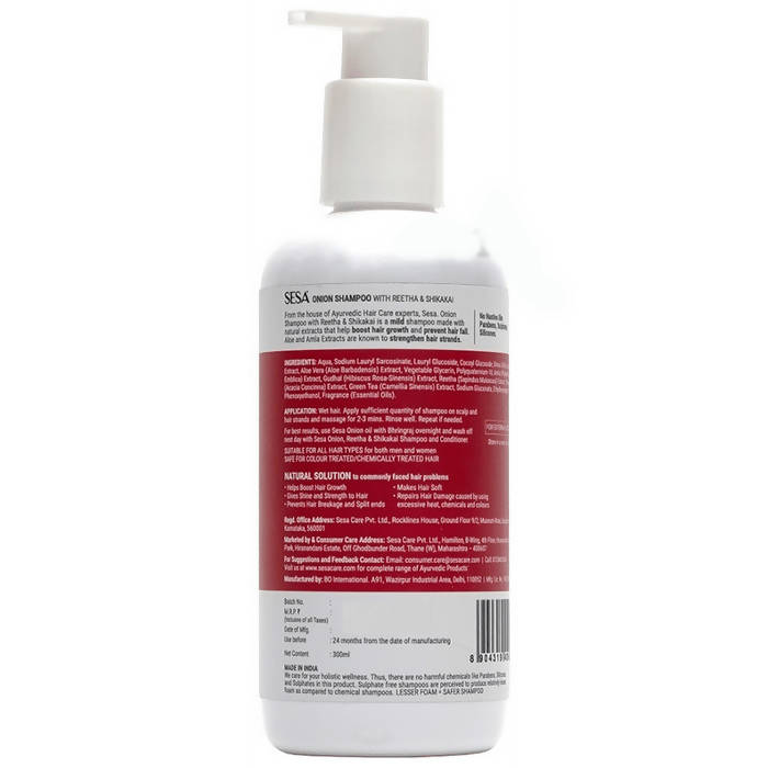 Sesa Ayurvedic Onion Shampoo with Reetha & Shikakai - Distacart