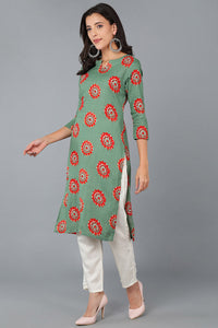 Thumbnail for Women's Cotton Fabric Rama Green Color Fancy Daily Wear Kurti - Rasiya - Distacart