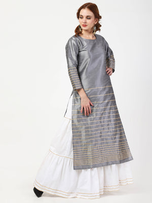 Cheera Kurta With Skirt & Embroidered Dupatta set (CH108KSD) - Distacart