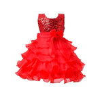 Thumbnail for Asmaani Baby Girl's Red Color Satin Knee Length Frock (AS-DRESS_22068) - Distacart