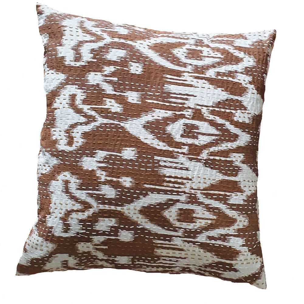 The Decor Nook Off White Base With Brown Print Cushion Cover - Distacart
